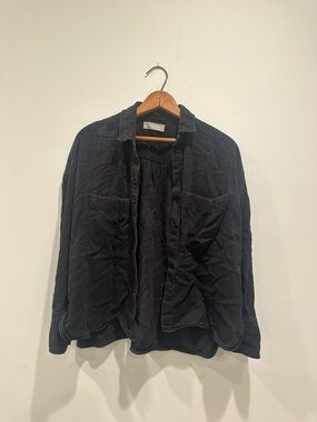 Everlane Tencel Lyocell Oversized Shirt Jacket Black Size S